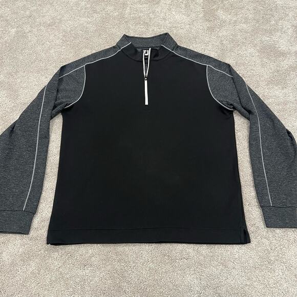 Footjoy Men's Grey and Black Pullover Quarter Zip Size Large - Picture 6 of 8